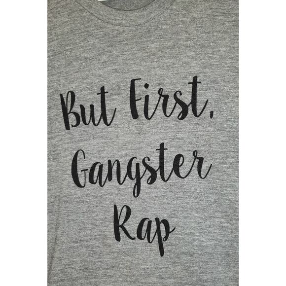BUT FIRST GANGSTER RAP The Track T Shirt American Apparel MUSIC ADULT M Medium - Picture 10 of 16